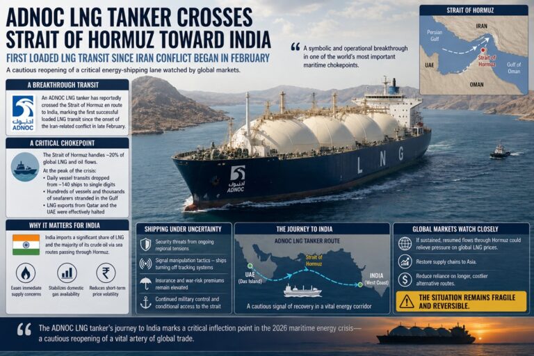 ADNOC LNG Tanker Crosses Hormuz, Signals Fragile Reopening of Energy Lifeline