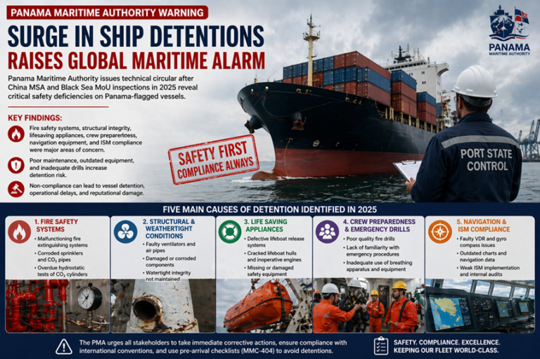 Panama Flags Safety Concerns as Surge in Ship Detentions Raises Global Maritime Alarm