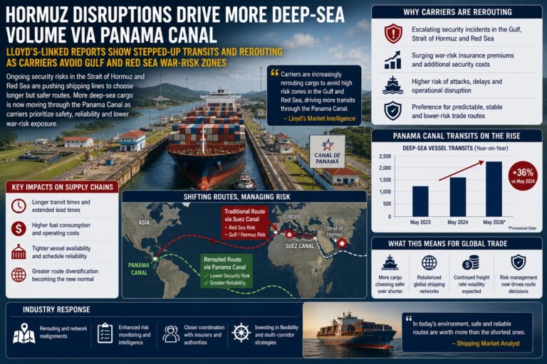 Hormuz Disruptions Drive Deep-Sea Cargo Toward Panama Canal as Carriers Reroute Around Gulf Risks
