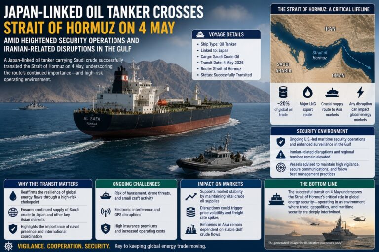Japan-Linked Oil Tanker Crosses Strait of Hormuz Amid Heightened Gulf Tensions