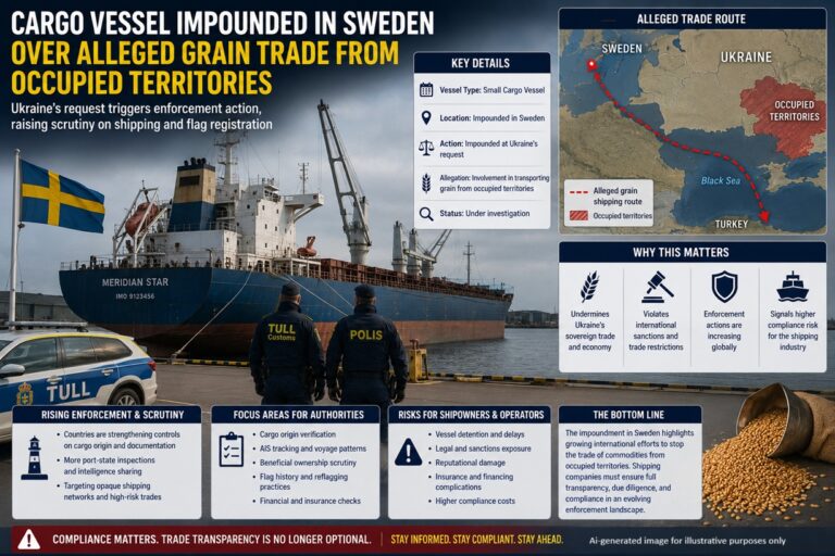 Cargo Vessel Impounded in Sweden Over Alleged Grain Trade From Occupied Territories