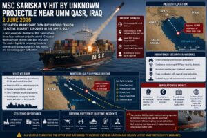 MSC Sariska V Struck by Unknown Projectile Near Iraq, Raising Security Concerns in the Upper Gulf
