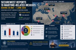 Maritime Security Incidents Rise Globally as Securewest Reports 19 Events in One Week