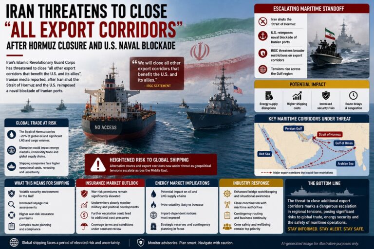 IRGC Threatens Wider Maritime Restrictions After Hormuz Closure, Raising Fresh Risks for Global Trade