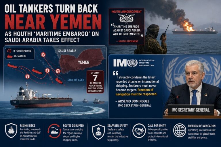 Tankers Turn Back Near Yemen as Houthi “Maritime Embargo” Squeezes Saudi-Bound Shipping