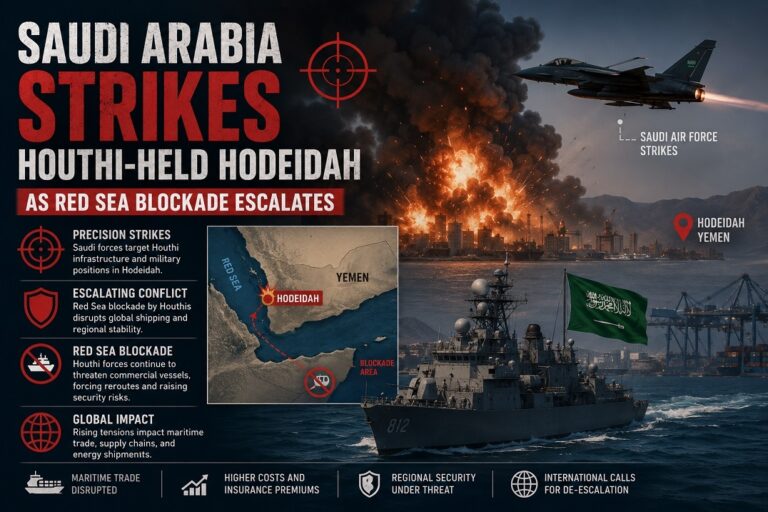 Saudi Arabia Strikes Houthi-Held Hodeidah as Red Sea Blockade Escalates