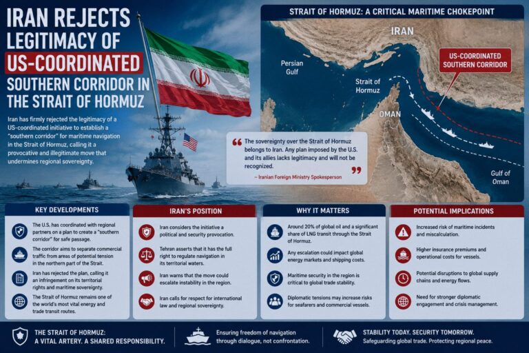 Iran Rejects Legitimacy of US-Coordinated Southern Corridor in the Strait of Hormuz