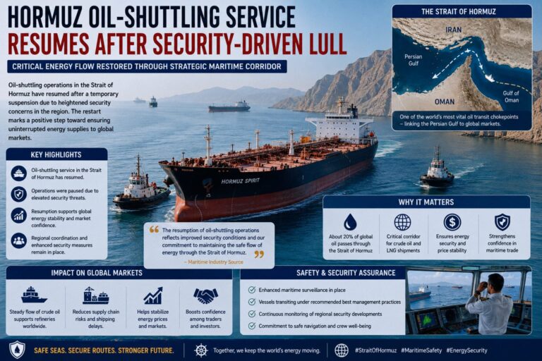 Hormuz Oil-Shuttling Service Resumes After Security-Driven Lull