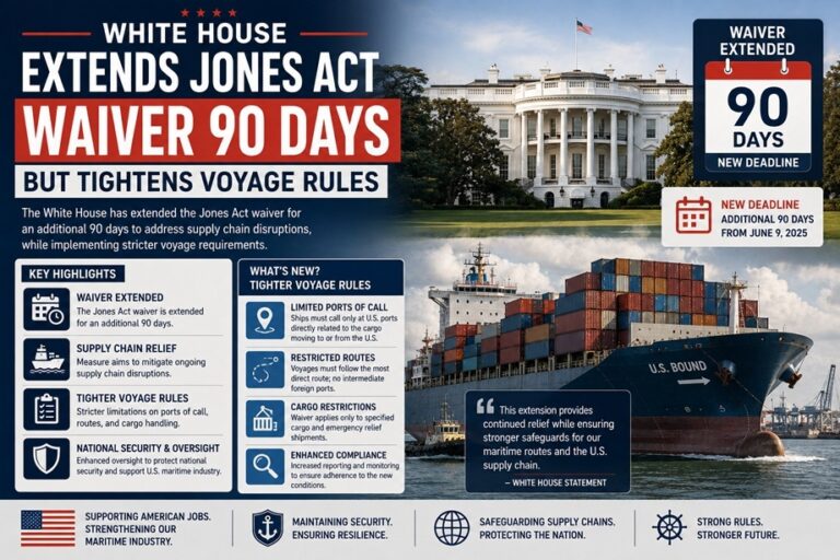 White House Extends Jones Act Waiver 90 Days, but Tightens Voyage Rules