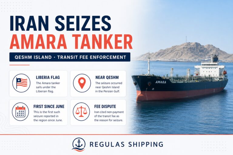 Iran Seizes Product Tanker AMARA Near Qeshm as Transit-Fee Enforcement Begins