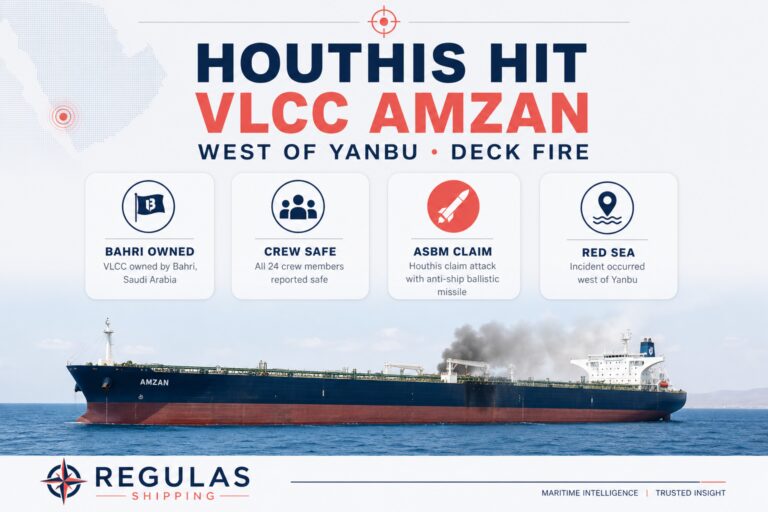 Houthis Hit Saudi VLCC AMZAN West of Yanbu, Sparking Deck Fire