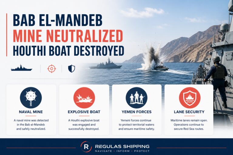 Yemeni Forces Neutralize Houthi Naval Mine and Explosive Boat in Bab el-Mandeb