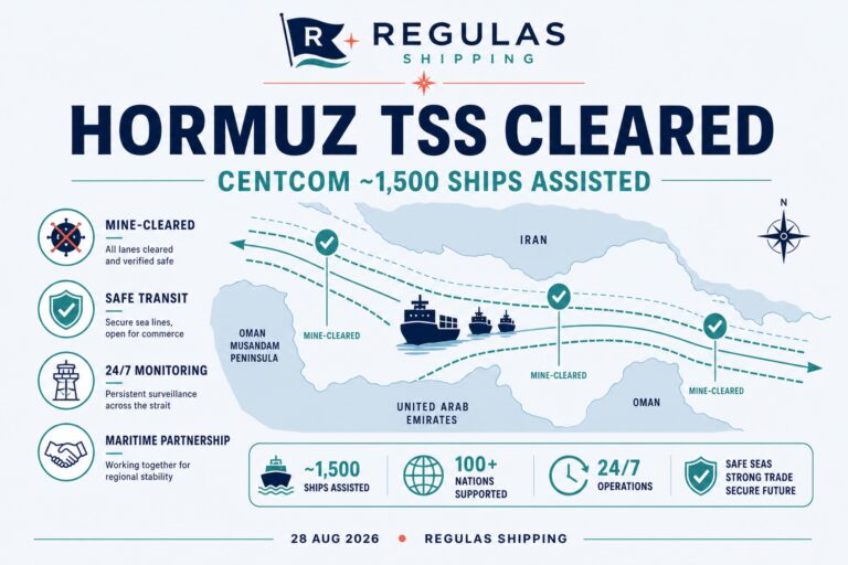 CENTCOM Says Hormuz TSS Cleared of Mines After Assisting Nearly 1,500 Ships