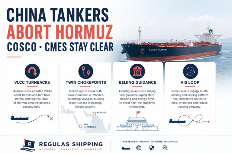 Chinese-Linked Tankers Abort Hormuz Transits as State Operators Stay Clear of Twin Chokepoints
