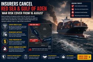 Insurers cancel Red Sea and Gulf of Aden war risk cover from 16 August