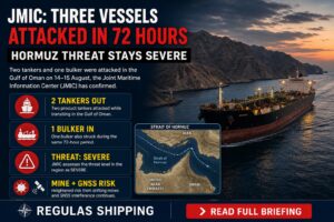 JMIC: three vessels attacked in Hormuz in 72 hours, threat stays Severe