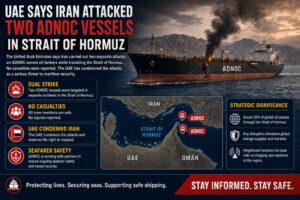 UAE says Iran attacked two ADNOC vessels in Strait of Hormuz