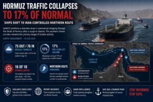 UKMTO: Hormuz traffic at 17 percent as ships shift to Iran-controlled northern route
