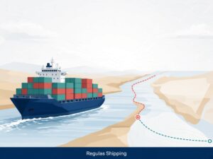 Container ship on a Suez Canal routing, Regulas Shipping