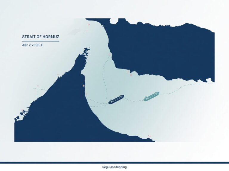 Hormuz visible traffic falls to two ships on Monday as AIS still misses dark transits