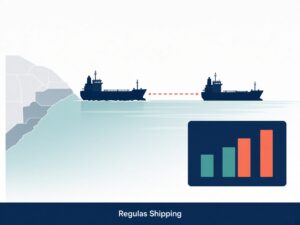 Light-theme graphic of two VLCCs in a Gulf of Oman STS pattern, Regulas Shipping