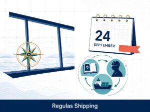 Light-theme illustration for World Maritime Day 24 September, Regulas Shipping