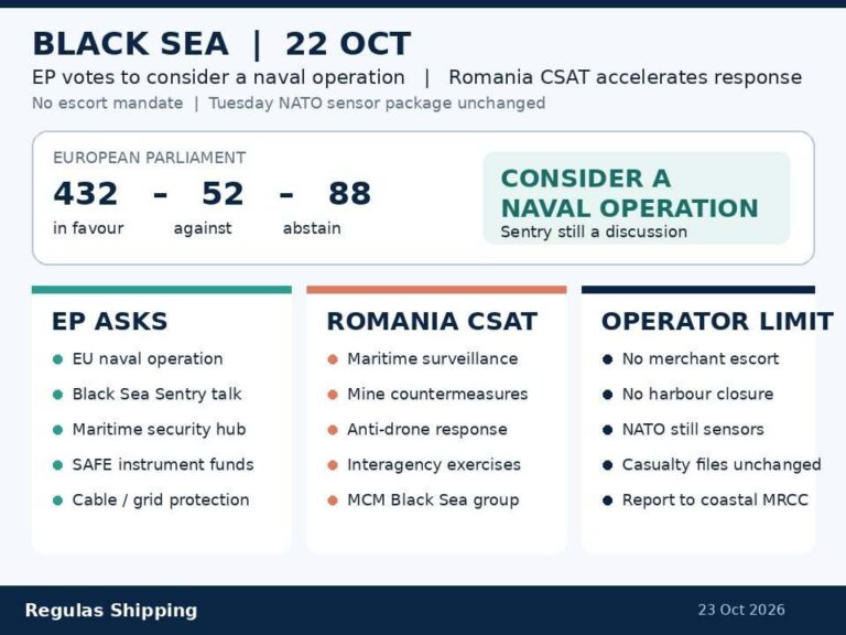 EP votes to consider a Black Sea naval operation as Romania CSAT accelerates anti-drone work