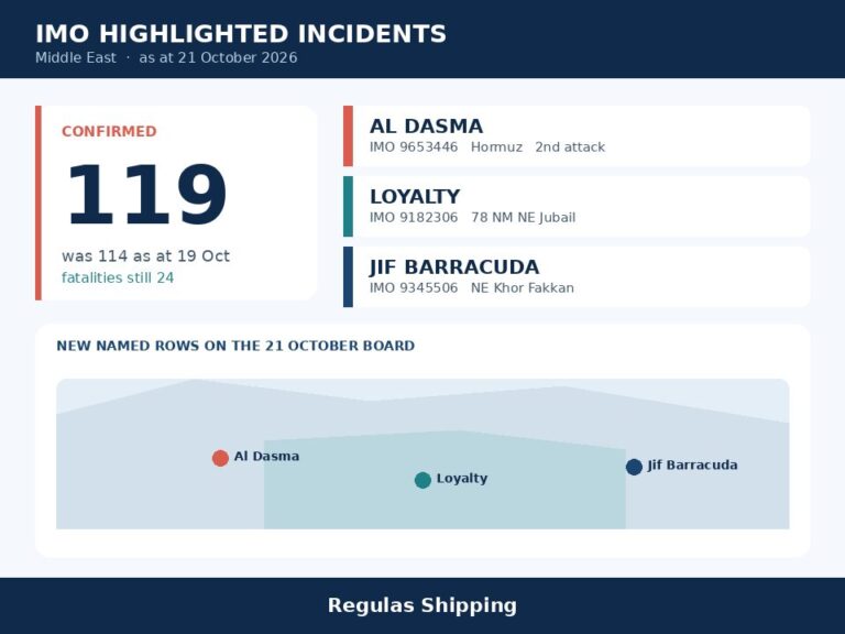IMO board moves to 119 and names Al Dasma, Loyalty and Jif Barracuda