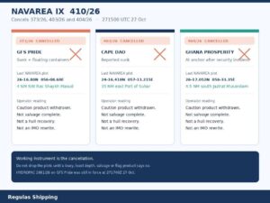 NAVAREA IX 410/26 cancels GFS Pride Cape Dao Ghana Prosperity cautions