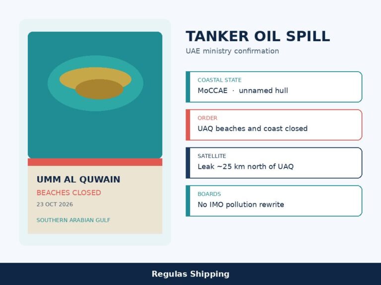 UAE ministry confirms a tanker oil spill on Umm Al Quwain beaches