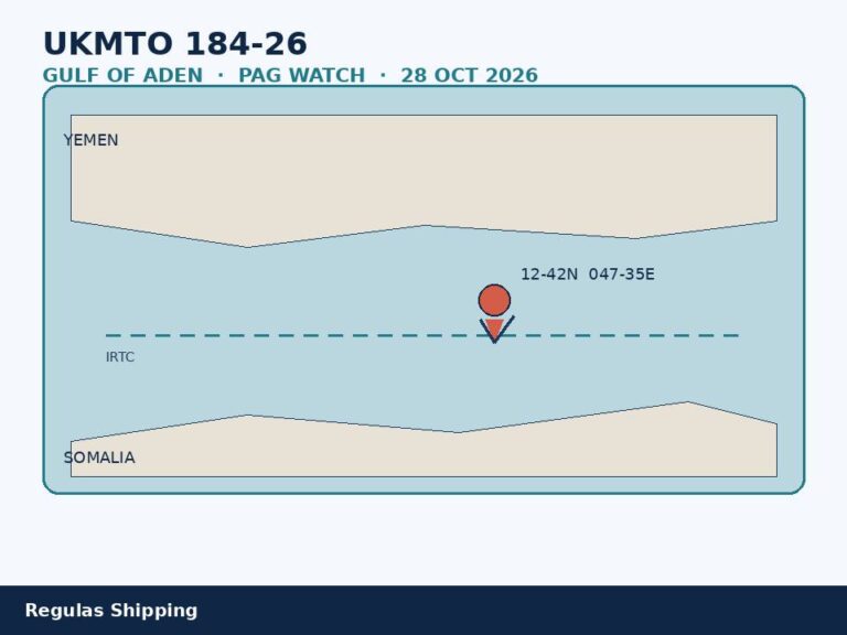 UKMTO 184-26 records possible pirate-action-group activity in the Gulf of Aden